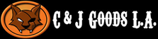 Logo for C & J Goods L.A.  It features a cat with an eyepatch. 